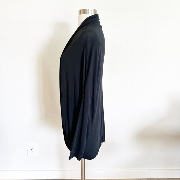 Prana Cardigan 1X Black Cocoon Long Sleeve Open Front Lightweight Topper - Picture 4 of 11